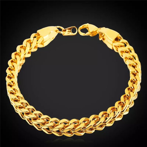 18k Gold Plated Big Chunky Chain Bracelet - Picture 5 of 8